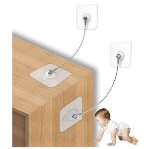 10 Pack, 8 inches Furniture Anchors Kit for Baby Proofing, Adhesive TV Safety St